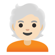 🧑🏻‍🦳 Emoji Persona: Tono De Piel Claro, Pelo Blanco en Google Android 11.0 December 2020 Feature Drop.