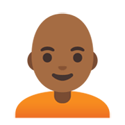 🧑🏾‍🦲 Emoji Persona: Tono De Piel Oscuro Medio, Sin Pelo en Google Android 11.0 December 2020 Feature Drop.