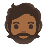 Emoji 🧔🏾 Uomo Con La Barba: Carnagione Abbastanza Scura su Google Android 11.0 December 2020 Feature Drop.
