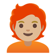Emoji 🧑🏼‍🦰 Persona: Carnagione Abbastanza Chiara E Capelli Rossi su Google Android 11.0 December 2020 Feature Drop.