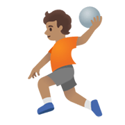 Émoji 🤾🏽 Personne Jouant Au Handball : Peau Légèrement Mate sur Google Android 11.0 December 2020 Feature Drop.