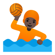🤽🏿 Emoji Persona Jugando Al Waterpolo: Tono De Piel Oscuro en Google Android 11.0 December 2020 Feature Drop.