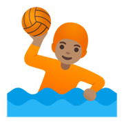 Émoji 🤽🏽 Personne Jouant Au Water-polo : Peau Légèrement Mate sur Google Android 11.0 December 2020 Feature Drop.