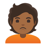 Emoji 🙎🏾 Persona Imbronciata: Carnagione Abbastanza Scura su Google Android 11.0 December 2020 Feature Drop.