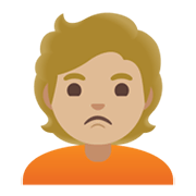 🙎🏼 Emoji schmollende Person: mittelhelle Hautfarbe Google Android 11.0 December 2020 Feature Drop.