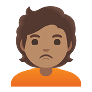 🙎🏽 Emoji Persona Haciendo Pucheros: Tono De Piel Medio en Google Android 11.0 December 2020 Feature Drop.
