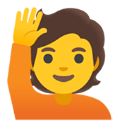 Emoji 🙋 Persona Con Mano Alzata su Google Android 11.0 December 2020 Feature Drop.