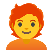 🧑‍🦰 Emoji Erwachsener: rotes Haar Google Android 11.0 December 2020 Feature Drop.