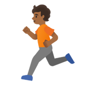 Emoji 🏃🏾 Persona Che Corre: Carnagione Abbastanza Scura su Google Android 11.0 December 2020 Feature Drop.