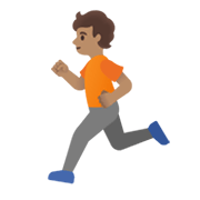 🏃🏽 Emoji Persona Corriendo: Tono De Piel Medio en Google Android 11.0 December 2020 Feature Drop.