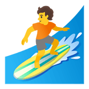 Émoji 🏄 Personne Faisant Du Surf sur Google Android 11.0 December 2020 Feature Drop.