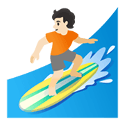 Emoji 🏄🏻 Persona Che Fa Surf: Carnagione Chiara su Google Android 11.0 December 2020 Feature Drop.