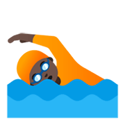 🏊🏿 Emoji Persona Nadando: Tono De Piel Oscuro en Google Android 11.0 December 2020 Feature Drop.