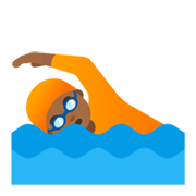 🏊🏾 Emoji Persona Nadando: Tono De Piel Oscuro Medio en Google Android 11.0 December 2020 Feature Drop.
