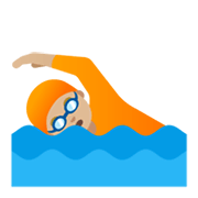 🏊🏼 Emoji Persona Nadando: Tono De Piel Claro Medio en Google Android 11.0 December 2020 Feature Drop.