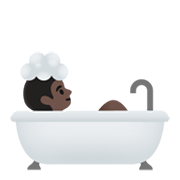 🛀🏿 Emoji Pessoa Tomando Banho: Pele Escura na Google Android 11.0 December 2020 Feature Drop.
