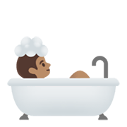 🛀🏽 Emoji Pessoa Tomando Banho: Pele Morena na Google Android 11.0 December 2020 Feature Drop.