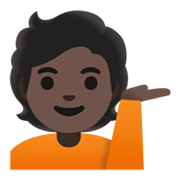 💁🏿 Emoji Infoschalter-Mitarbeiter(in): dunkle Hautfarbe Google Android 11.0 December 2020 Feature Drop.
