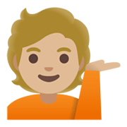Emoji 💁🏼 Persona Al Punto Informazioni: Carnagione Abbastanza Chiara su Google Android 11.0 December 2020 Feature Drop.