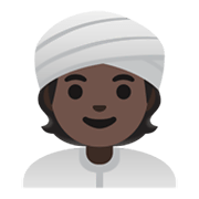 👳🏿 Emoji Pessoa Com Turbante: Pele Escura na Google Android 11.0 December 2020 Feature Drop.