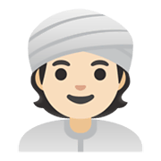 Emoji 👳🏻 Persona Con Turbante: Carnagione Chiara su Google Android 11.0 December 2020 Feature Drop.