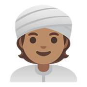 Émoji 👳🏽 Personne En Turban : Peau Légèrement Mate sur Google Android 11.0 December 2020 Feature Drop.