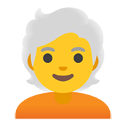 🧑‍🦳 Emoji Erwachsener: weißes Haar Google Android 11.0 December 2020 Feature Drop.