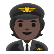 Émoji 🧑🏿‍✈️ Pilote : Peau Foncée sur Google Android 11.0 December 2020 Feature Drop.