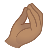 🤌🏽 Emoji zusammengedrückte Finger: mittlere Hautfarbe Google Android 11.0 December 2020 Feature Drop.