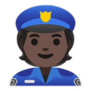 👮🏿 Emoji Polizist(in): dunkle Hautfarbe Google Android 11.0 December 2020 Feature Drop.