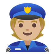Emoji 👮🏼 Agente Di Polizia: Carnagione Abbastanza Chiara su Google Android 11.0 December 2020 Feature Drop.