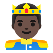 Émoji 🤴🏿 Prince : Peau Foncée sur Google Android 11.0 December 2020 Feature Drop.