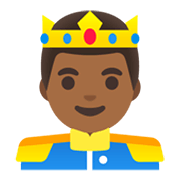 🤴🏾 Emoji Príncipe: Pele Morena Escura na Google Android 11.0 December 2020 Feature Drop.