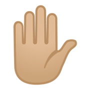 Emoji ✋🏼 Mano Alzata: Carnagione Abbastanza Chiara su Google Android 11.0 December 2020 Feature Drop.
