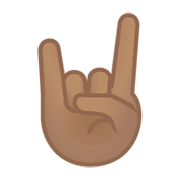 🤘🏽 Emoji Saudação Do Rock: Pele Morena na Google Android 11.0 December 2020 Feature Drop.