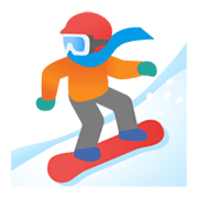 Emoji 🏂 Persona Sullo Snowboard su Google Android 11.0 December 2020 Feature Drop.