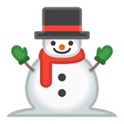 Émoji ⛄ Bonhomme De Neige Sans Neige sur Google Android 11.0 December 2020 Feature Drop.