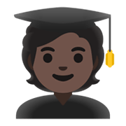 Émoji 🧑🏿‍🎓 étudiant (tous Genres) : Peau Foncée sur Google Android 11.0 December 2020 Feature Drop.