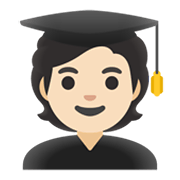 🧑🏻‍🎓 Emoji Student(in): helle Hautfarbe Google Android 11.0 December 2020 Feature Drop.