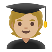 🧑🏼‍🎓 Emoji Student(in): mittelhelle Hautfarbe Google Android 11.0 December 2020 Feature Drop.