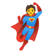 Emoji 🦸 Supereroe su Google Android 11.0 December 2020 Feature Drop.
