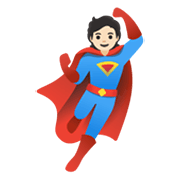 Émoji 🦸🏻 Super-héros : Peau Claire sur Google Android 11.0 December 2020 Feature Drop.