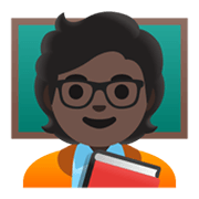 Émoji 🧑🏿‍🏫 Personnel Enseignant : Peau Foncée sur Google Android 11.0 December 2020 Feature Drop.