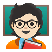 Émoji 🧑🏻‍🏫 Personnel Enseignant : Peau Claire sur Google Android 11.0 December 2020 Feature Drop.
