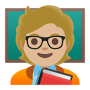 Emoji 🧑🏼‍🏫 Insegnante: Carnagione Abbastanza Chiara su Google Android 11.0 December 2020 Feature Drop.