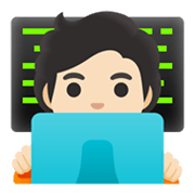 Emoji 🧑🏻‍💻 Persona Esperta Di Tecnologia: Carnagione Chiara su Google Android 11.0 December 2020 Feature Drop.