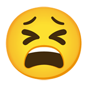 Emoji 😫 Faccina Stanca su Google Android 11.0 December 2020 Feature Drop.