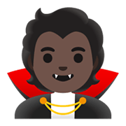 🧛🏿 Emoji Vampiro: Tono De Piel Oscuro en Google Android 11.0 December 2020 Feature Drop.