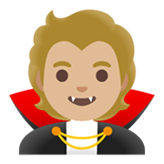 Emoji 🧛🏼 Vampiro: Carnagione Abbastanza Chiara su Google Android 11.0 December 2020 Feature Drop.