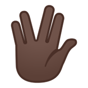 🖖🏿 Emoji vulkanischer Gruß: dunkle Hautfarbe Google Android 11.0 December 2020 Feature Drop.